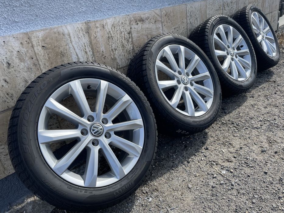 Jante Roți 17 VW Passat B8 Skoda Octavia 3 T Roc Anvelope 215 55 R17