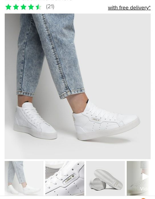 Adidasi  adidas piele naturala albi marime 36.5