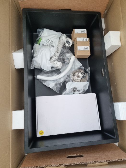 Chiuveta Primagran London 80 negru, montare sub blat (755x450)