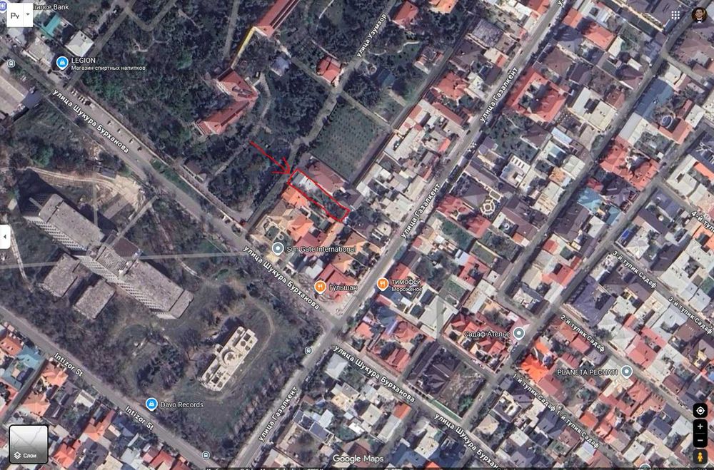 продается дом в центре луначарского ул Шукур Бурханова 7.5 соток