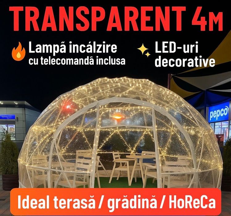 Iglu Transparent 4M Terasa Restaurant/  Horeca / Grădină