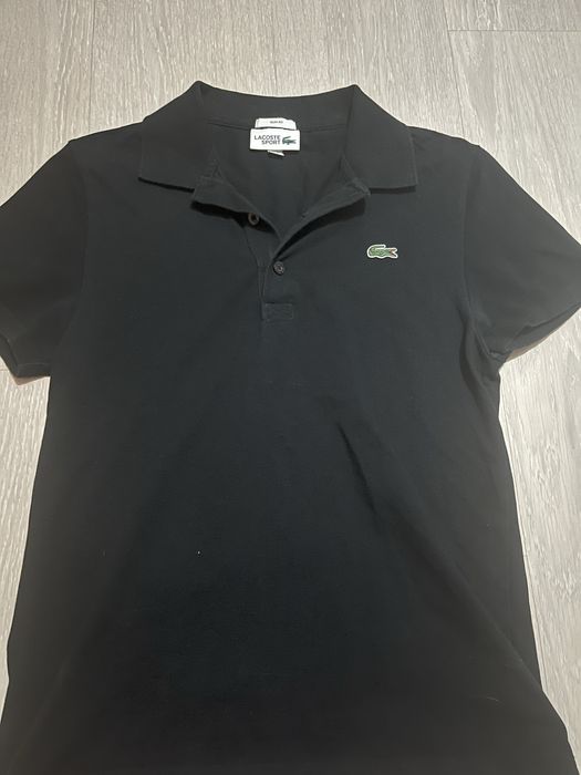 Черна Lacoste тениска с яка
