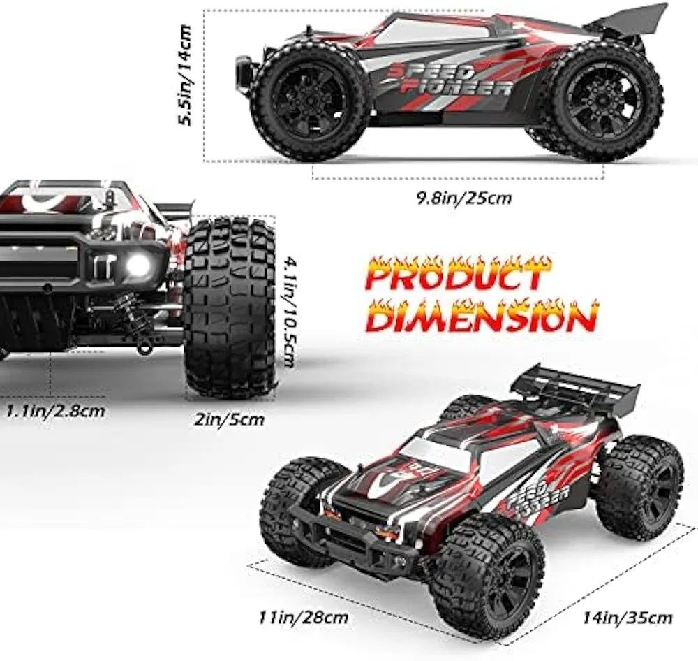 DEERC 9206E Extra Shell Голяма RC количка мащаб 1:10, 55 km/h 2 батери
