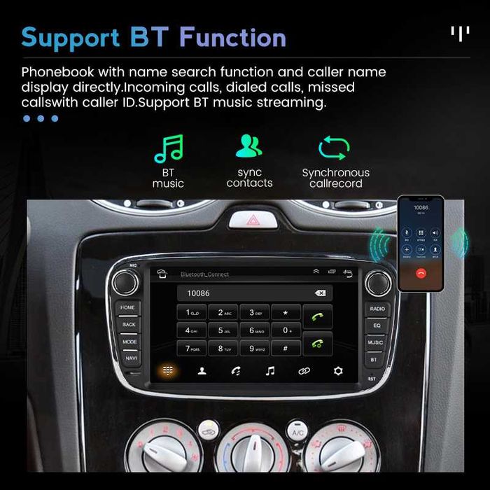 Navigatie Ford Focus 2 Mondeo S Max C Max Android 14 CarPlay + CAMERA