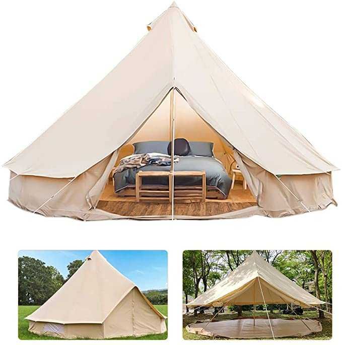 Corturi ptr glamping Bell 19 mp, BUMBAC, in stoc, flansa soba, OFERTA!