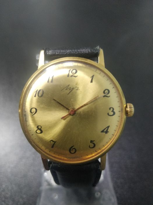 Часы Луч тонкие позолоченный