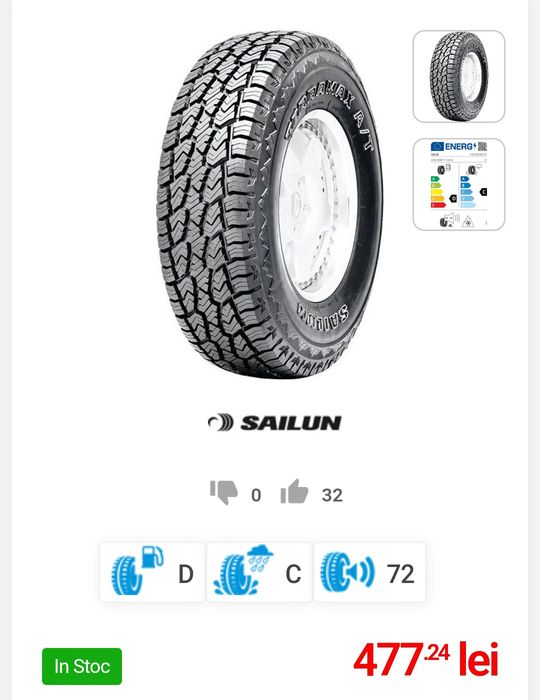 Jante aliaj 5x114.3 R17 cu anvelope Sailun Terramax A/T