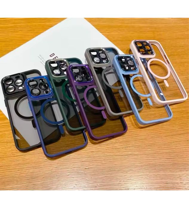 Iphone 14/15/16/17 PLUS PRO MAX Husa Magsafe Spate Fumuriu Protect Ca