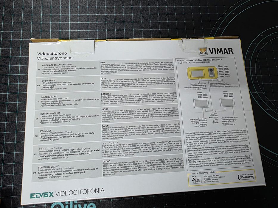 Monitor suplimentar Vimar pt interfon  !
