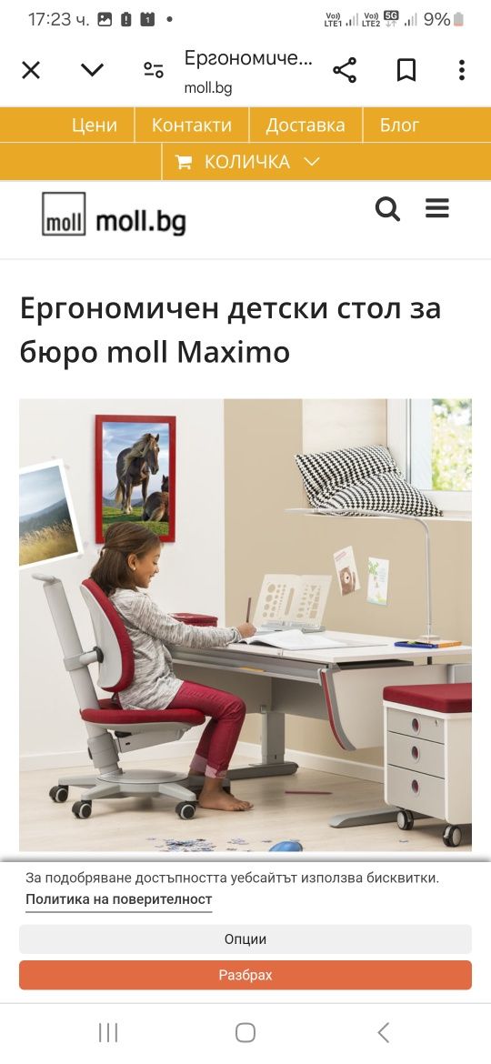 Ергометричният детски стол moll Maximo