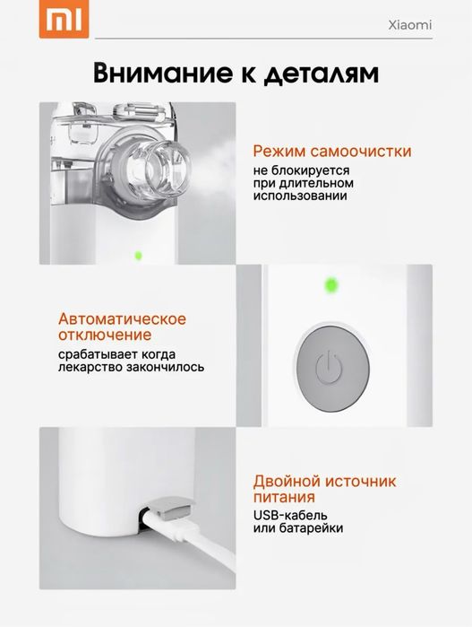 Меш-ингалятор небулайзер Xiaomi Andon VP-M3A