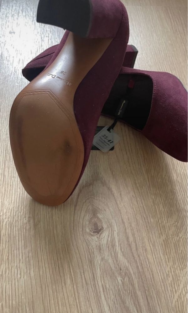 Pantofi burgundy Massimo Dutti