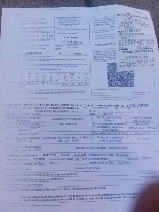 vand scuter 49 cm3 honda scoopy inmatriculat, 7900 km