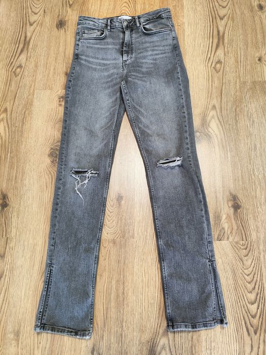 Сиви еластични прави  дънки Zara