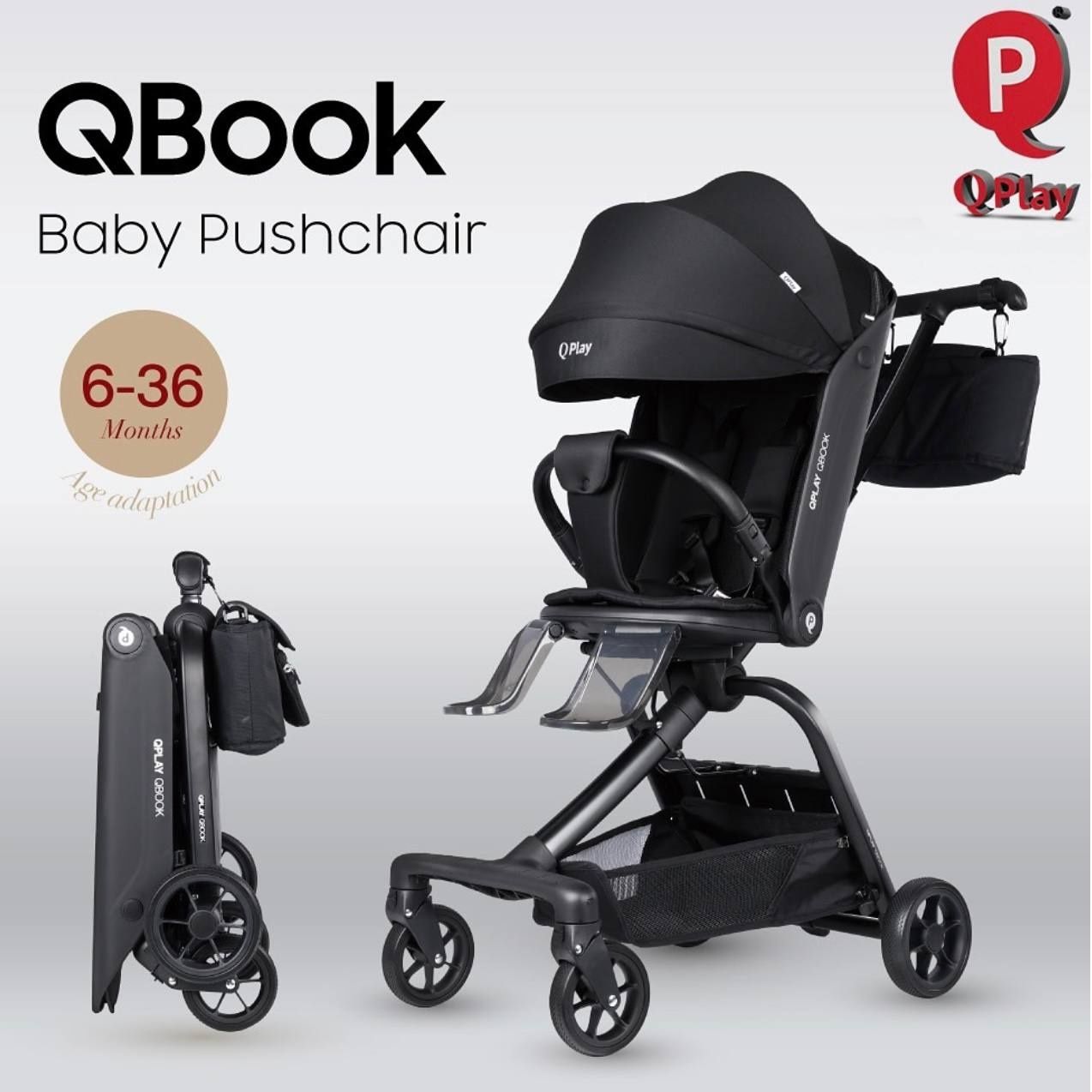 Прогулочная коляска Qplay QBook для путешествий — стиль и комфорт