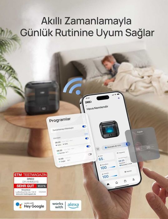 Овлажнител Dreo Smart 4л., Помещения до 27м2.