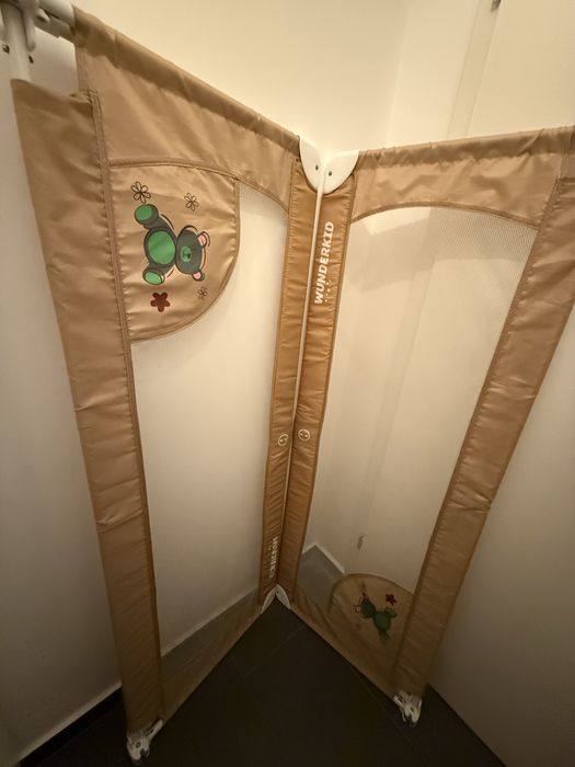 Vand 2 bariere de protectie pat Wunderkid bej 150x55