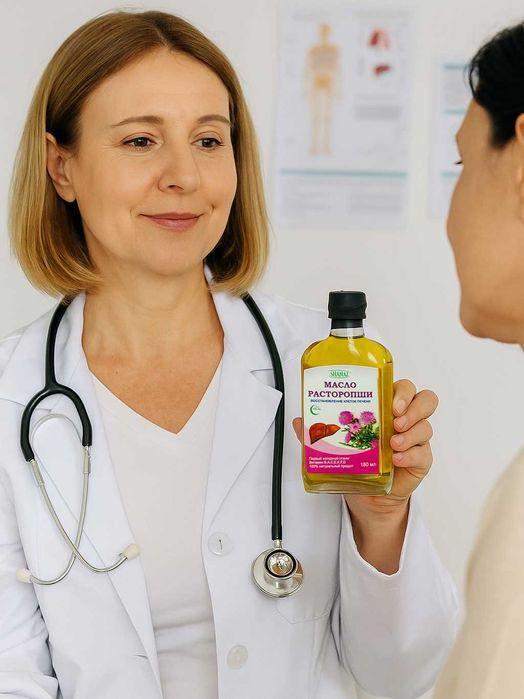 Масло Расторопши 180мл в стеклянной бутылке   (Қушқоўнмас ёғи)