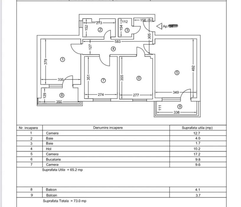 Faleza Nord , proprietar, apartament 3 camere, 117000 Euro