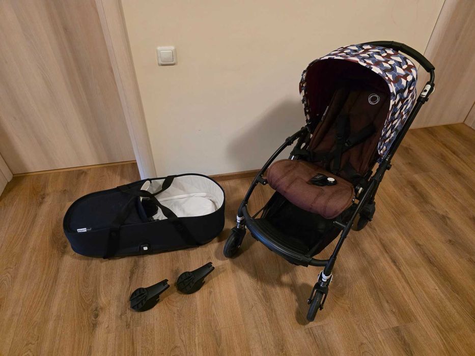 Carucior BugaBoo Bee 5 Cadru Negru + Landou + Adaptoare Landou