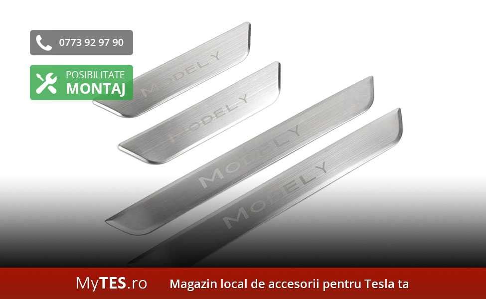 Ornamente INOX praguri (argintii / negre / carbon) - Tesla Model Y