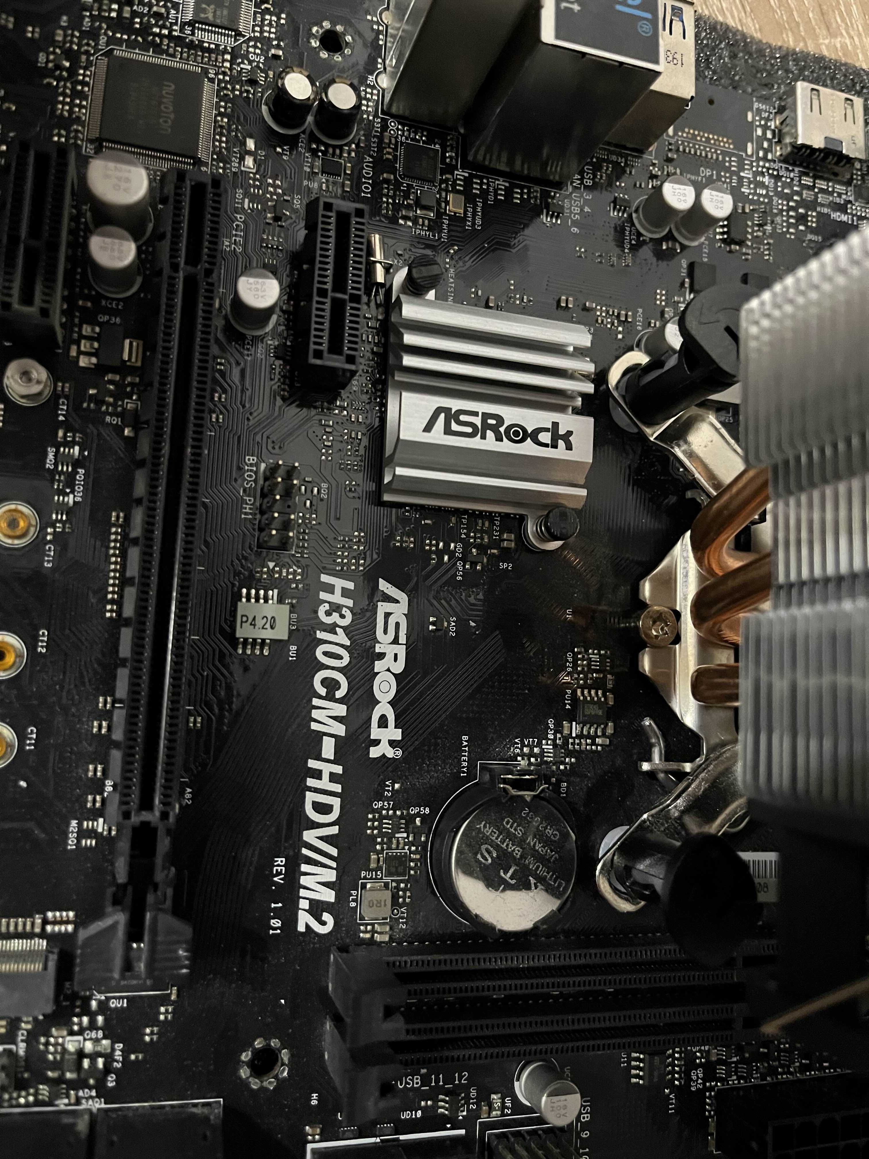 Дъно+процесор+охладител Intel I3-9100F/Asrock H310CM-HDV/M.2/be quiet