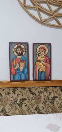 Două icoane cu Iisus Hristos si Maica Domnului
