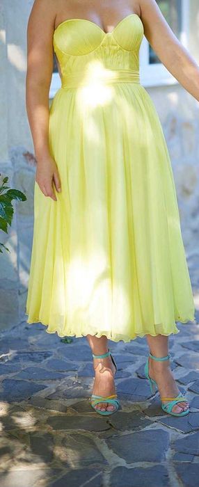 Rochie din voal cu matase naturala, corset plus cupe cu push-up