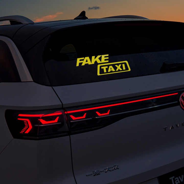 LED пакел/стикер Fake Taxi  за стъкло/ прозорец на кола