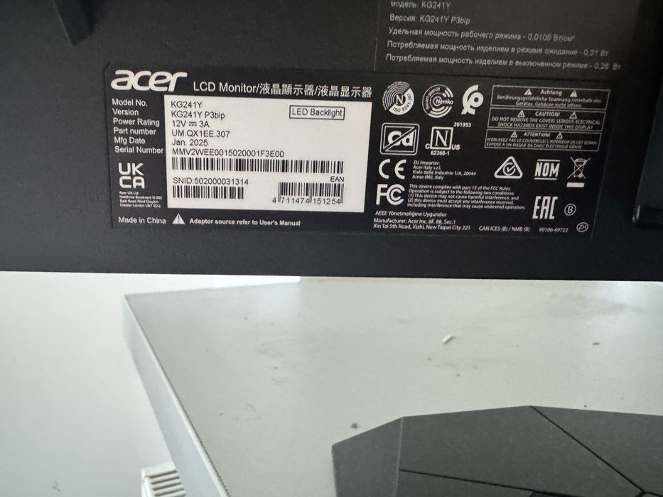 Monitor Acer Gaming 180 HZ