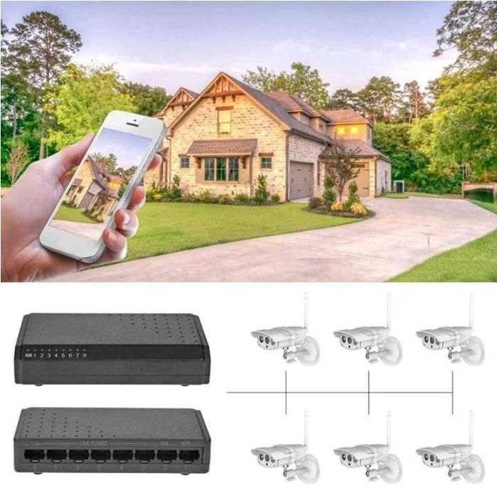 8 Port Poe Switch 6 PоE и 2xUplink Порт Мрежови IP NVR 8 Порт РоЕ Суич