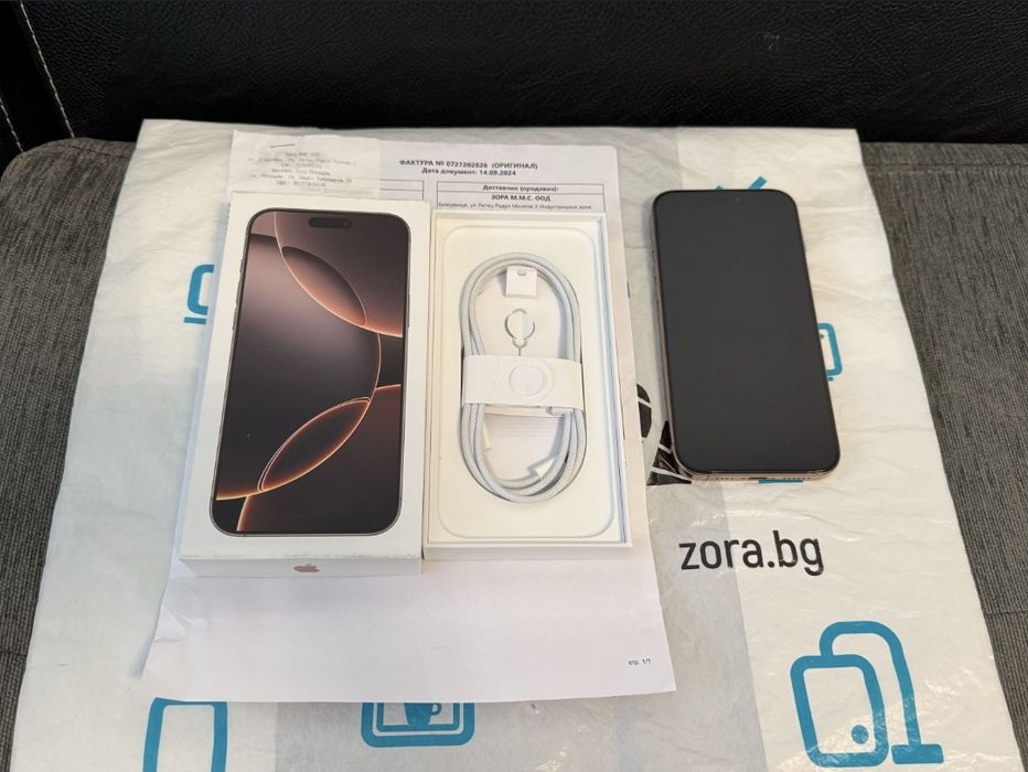 КАТО НОВ 256GB iPhone 16 Pro Max Зора Гаранция 2026 г. Desert