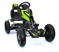 GO Kart cu pedale, Kinderauto Thunder cu roti EVA, culoare verde