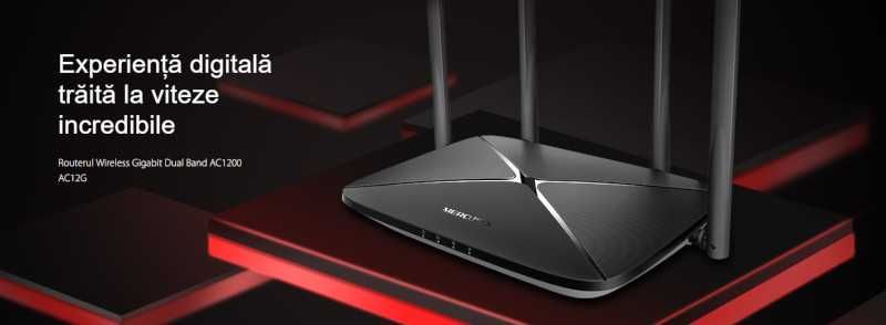 Router Wireless Gigabit MERCUSYS AC12G AC1200 Dual Band Nou Sigilat