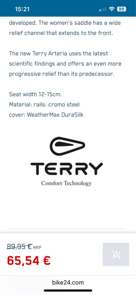 Велосипедни седалки Selle Italia XLR Terry Arteria Gel women