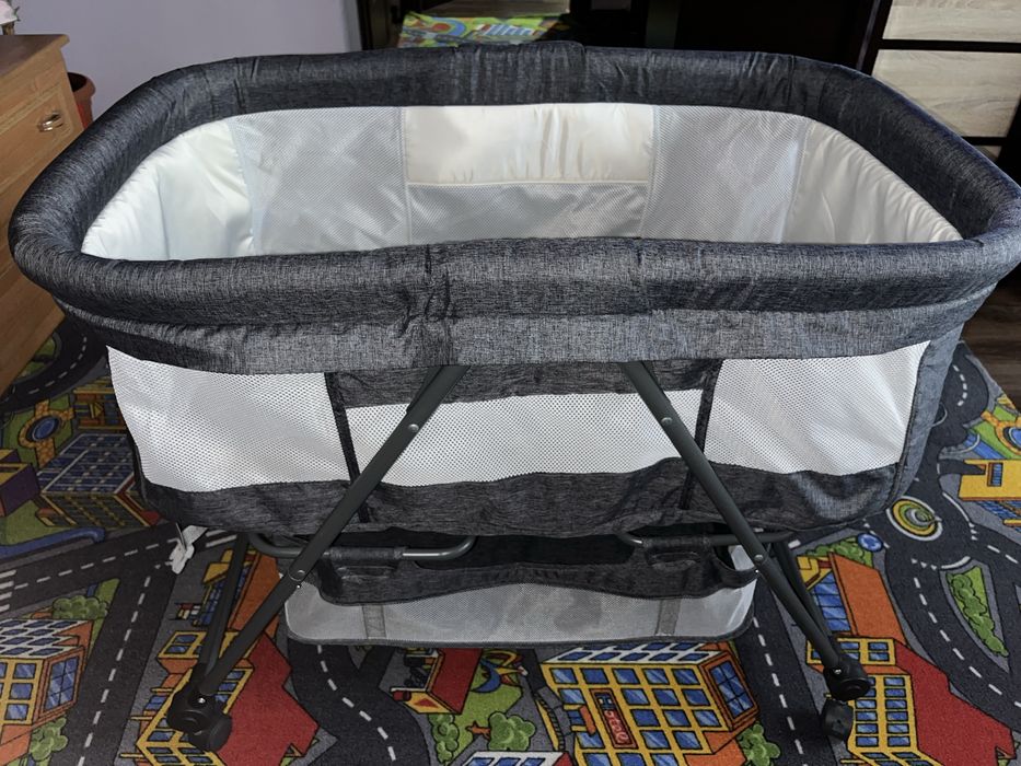 Patuț Pliabil pentru Bebeluși, WowStep + Carusel multifunctional