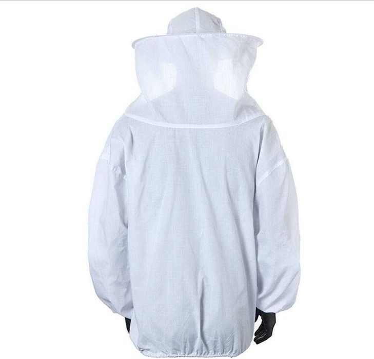 Costum de protectie apicultura, unisex, cu voal detasabil, alb