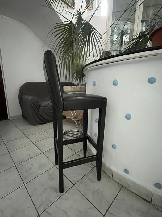 Scaune de bar faux leather negre