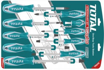 Set/Surubelnite - TOTAL Tools - INDUSTRIAL - CR/V - 10PCS - THT250610