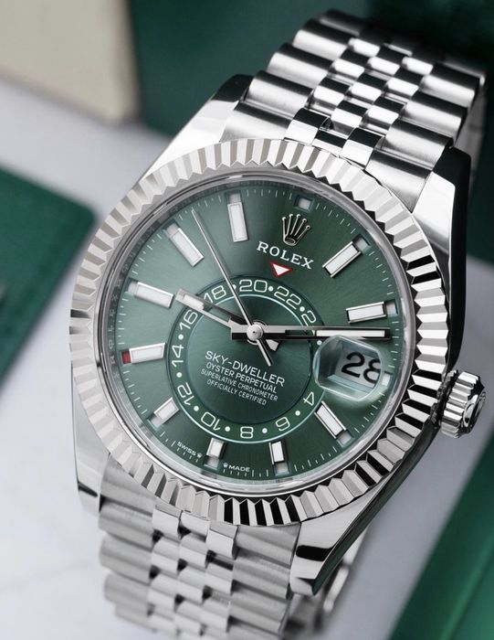 Sky-Dweller/ Mint green/Jubilee Oyster/Oystersteel and white gold/