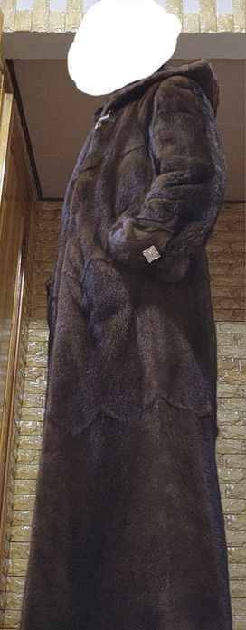 Норковая шуба с капюшоном