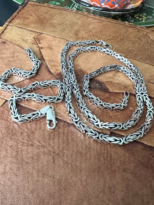 Lanț argint bărbătesc. Bizantin/king