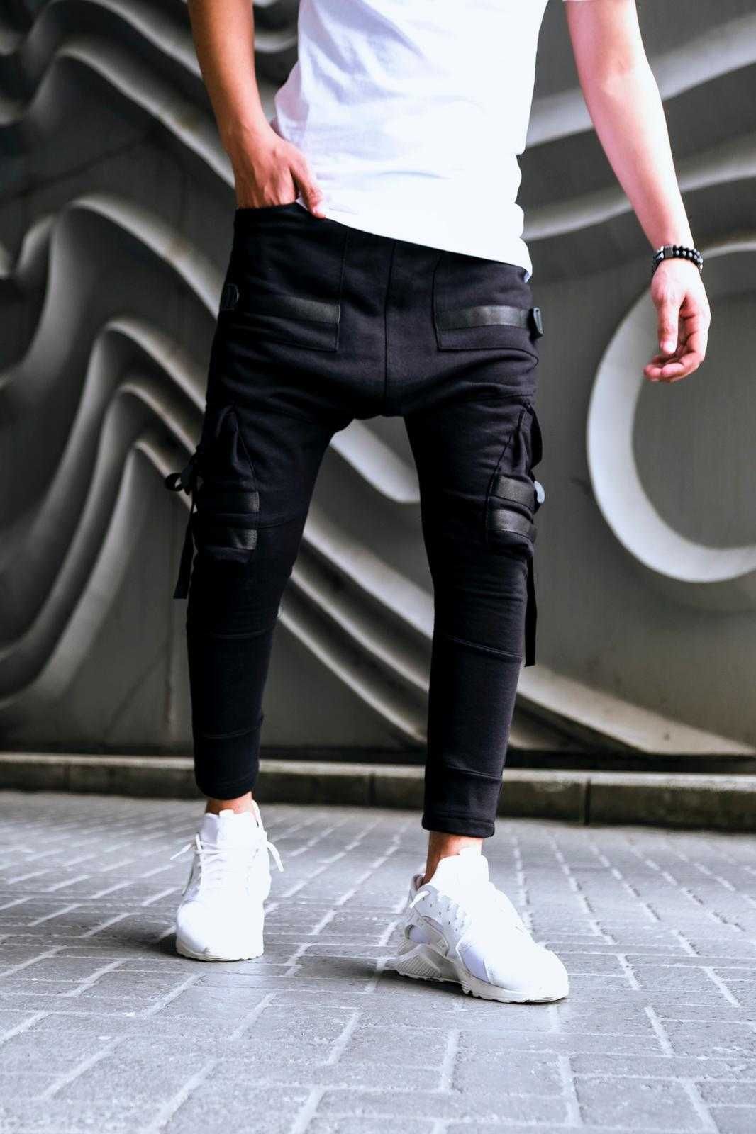 Pantaloni trening tip Vagabond negrii conici (8modele)