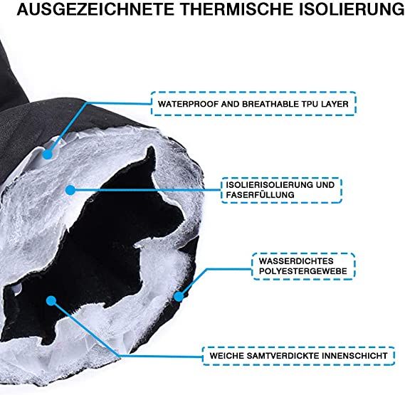 Manusi Ski,Titan,Calduroase,Rezistente la apa,Tactile,Gri,Marime L