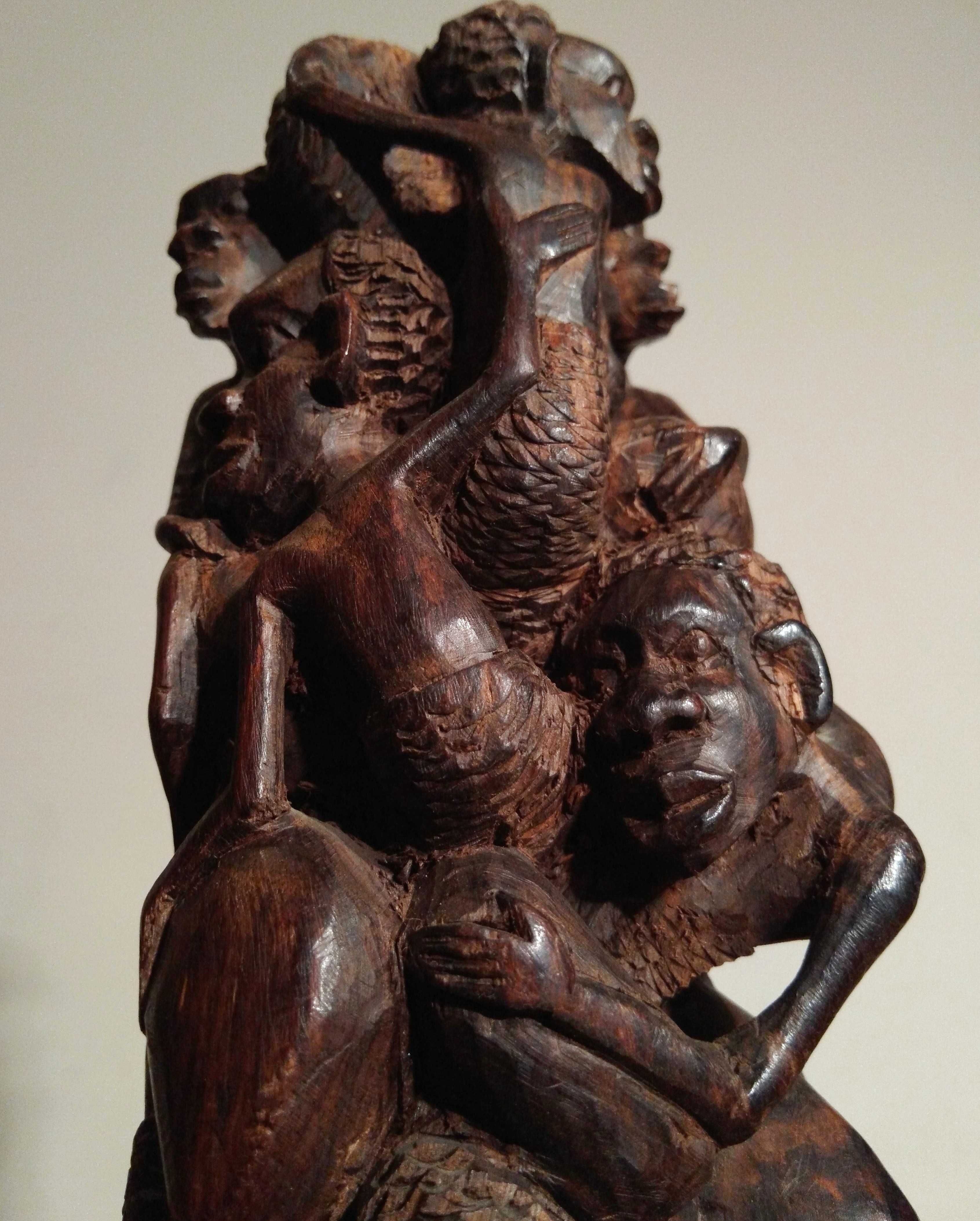 Statueta tribala africana Makonde „Ujamaa”, abanos vechi