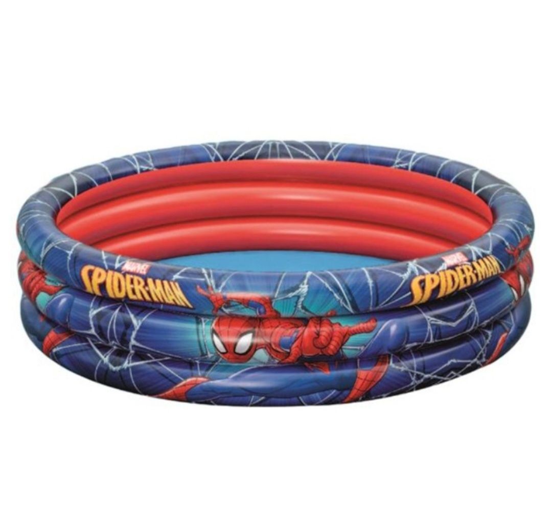 Детски басейн Bestway, Spiderman, 200л, 122х30см, 2+години, Син/Червен