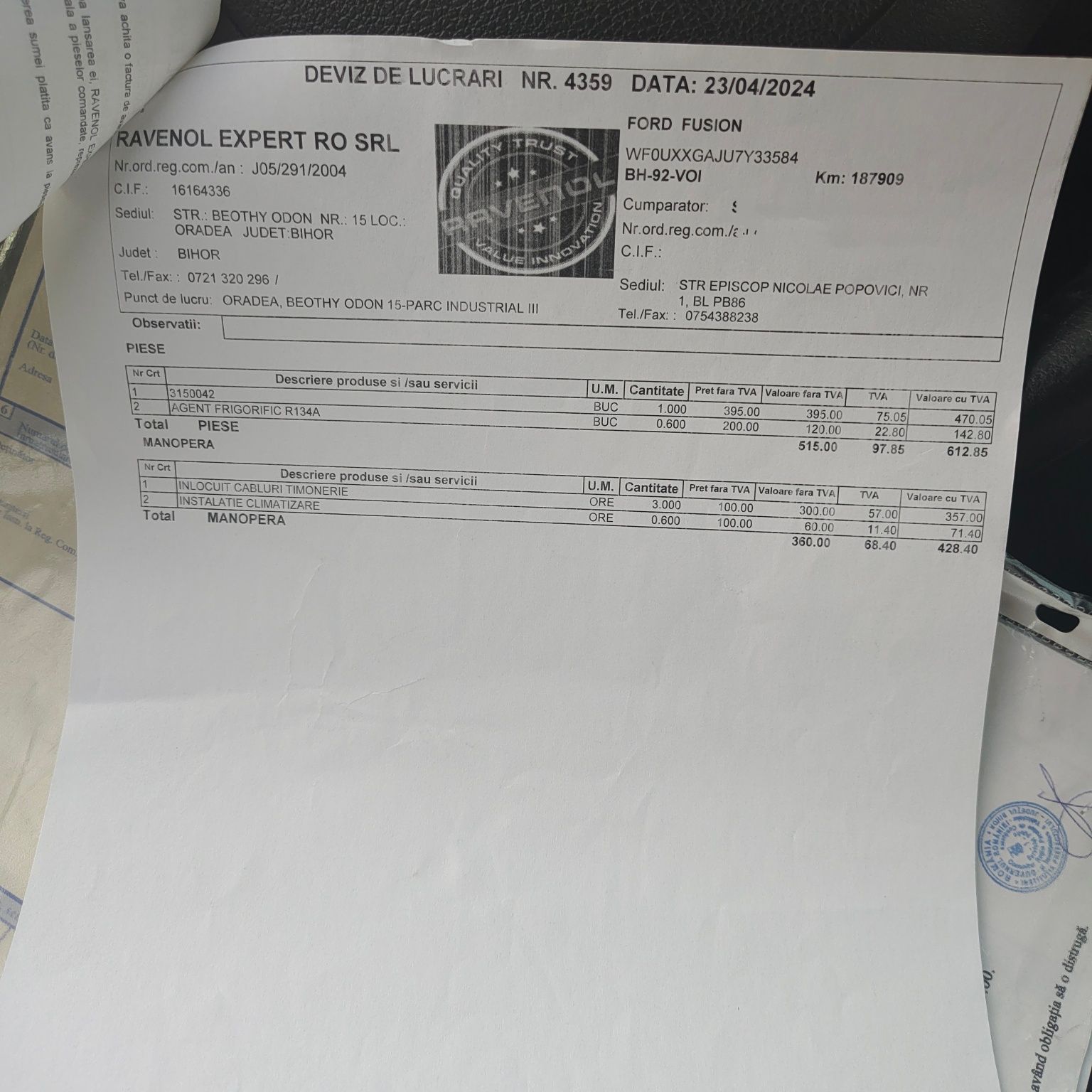 Ford Fusion 1.4 TDCi – 2007 – km reali – service la zi