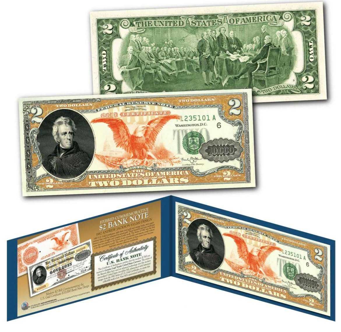 2$ Банкнота от редките два долара със златен сертификат!