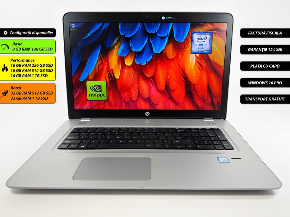 Laptop HP Probook i5 32 gb ram 1tb ssd 17inch FHD Nvidia Garantie 1 an