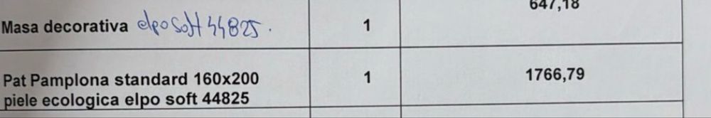 Pat de mijloc 160x200 piele ecologica+somiera+saltea ortopedica